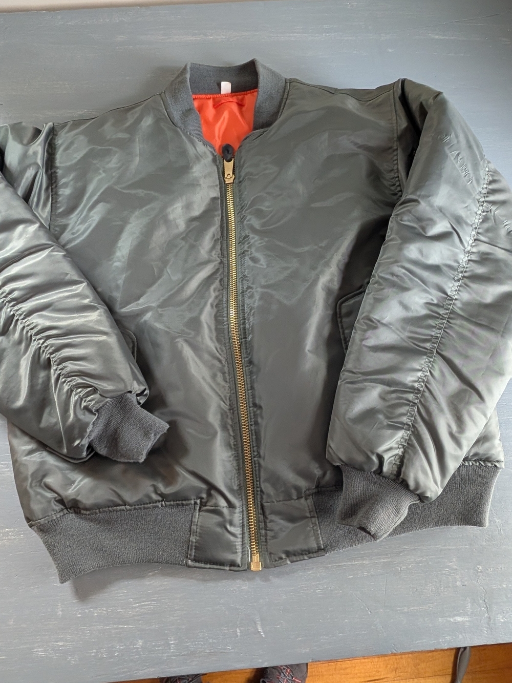 Rothco Green BomberJacket with Orange Lining. Size XL Like New